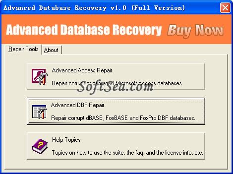 Advanced Database Recovery Screenshot