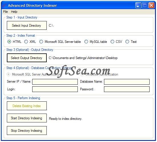 Advanced Directory Indexer Screenshot