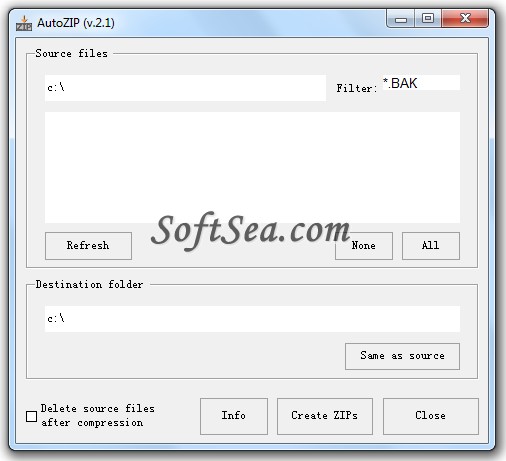 AutoZIP Screenshot