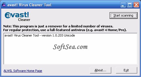 Avast! Virus Cleaner Tool Screenshot