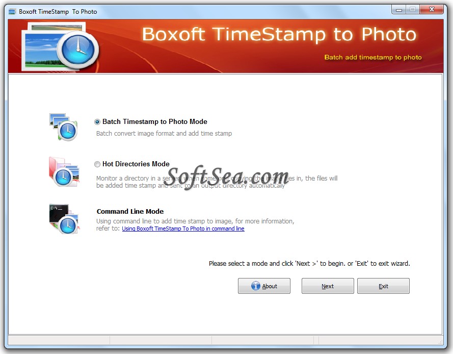 Boxoft TimeStamp to Photo Screenshot