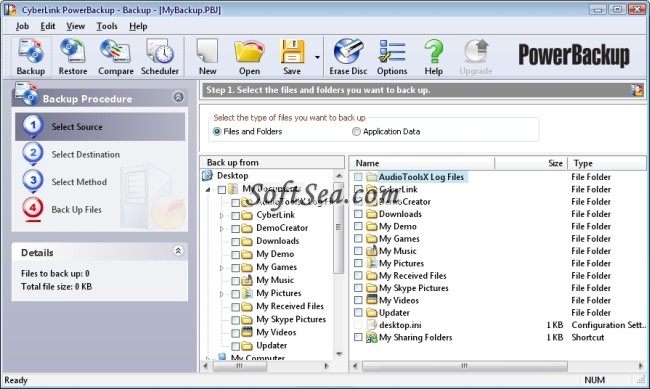 CyberLink PowerBackup Screenshot