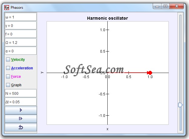 Damped Driven Harmonic Oscillator Phasor Model Screenshot