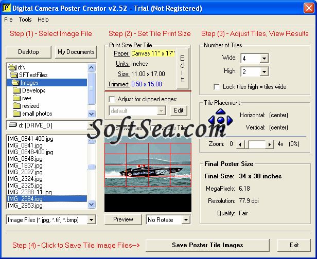 Digital Camera Poster Creator Screenshot