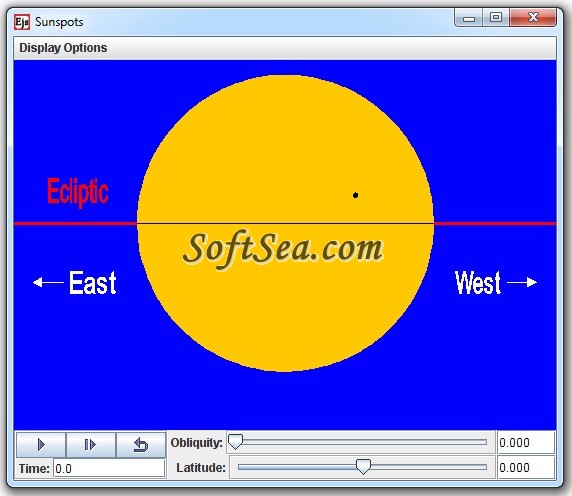 EJS Galileo Sunspots Model Screenshot