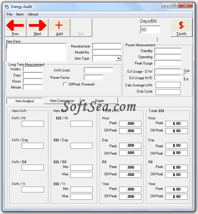 Energy Audit Screenshot