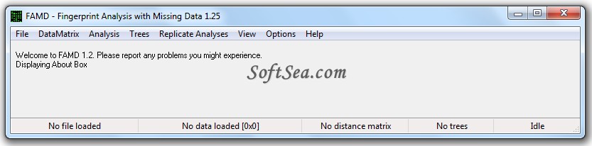FAMD (Fingerprint Analysis with Missing Data) Screenshot