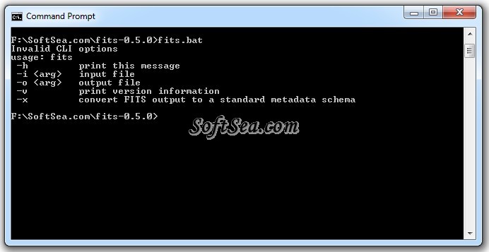 File Information Tool Set (FITS) Screenshot