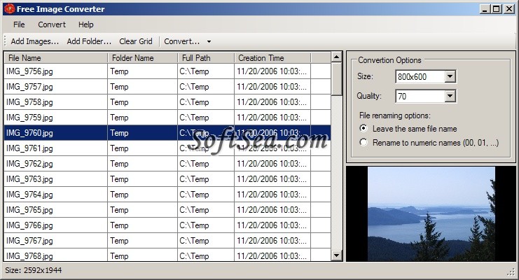 Free Image Converter Screenshot