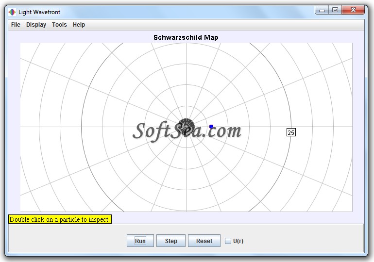 GR Schwarzschild Light Wavefront Program Screenshot