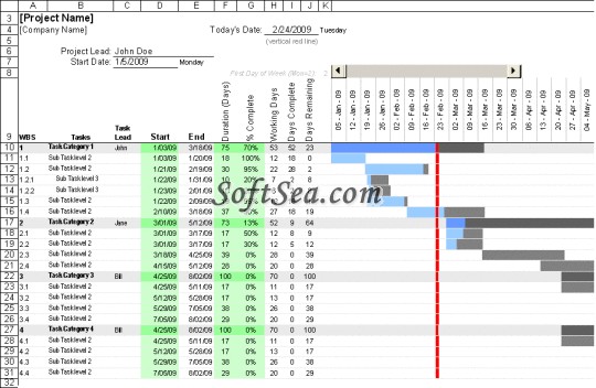 Gantt Chart Template for Excel Screenshot