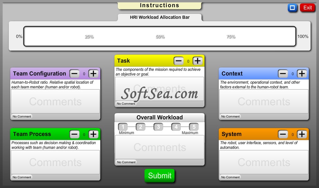 HRI Workload Measurement Screenshot