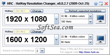 HotKey Resolution Changer Screenshot