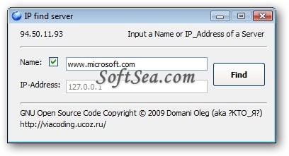 IP find server Screenshot