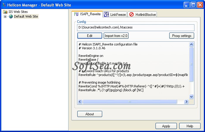 ISAPI_Rewrite Screenshot