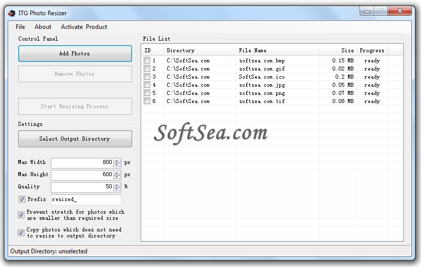 ITG Photo Resizer Screenshot