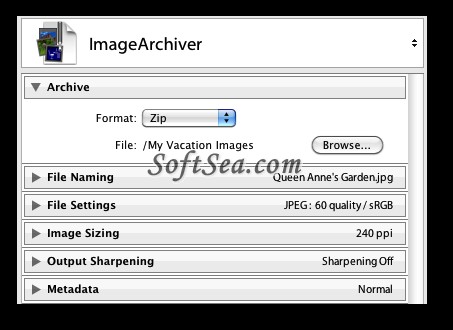 ImageArchiver for Lightroom Screenshot