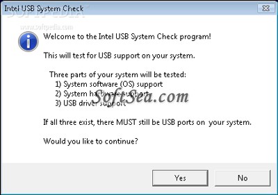 Intel USB System Check Screenshot