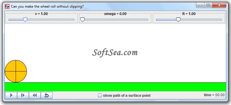 Kinematics of a Translating and Rotating Wheel Model Screenshot