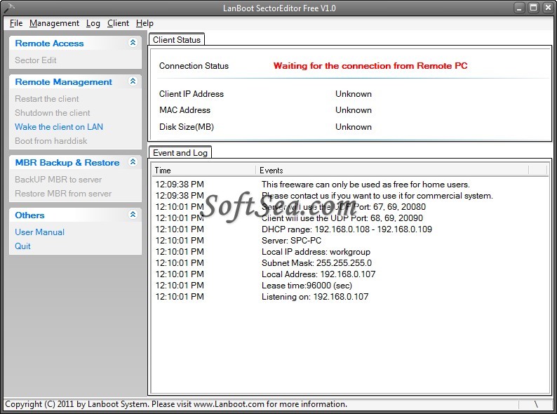 Lanboot SectorEditor Screenshot