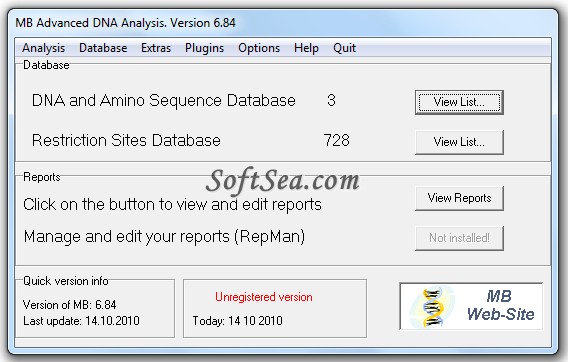 MB DNA Analysis Screenshot