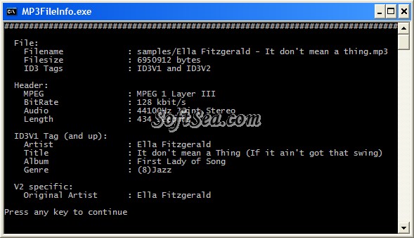 MP3FileInfo Screenshot