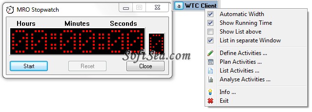 MRO WorkingTimeClock Screenshot