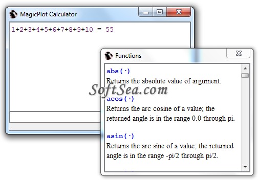 MagicPlot Calculator Screenshot