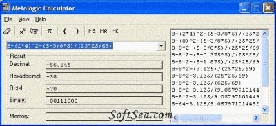 Metalogic Calculator Screenshot