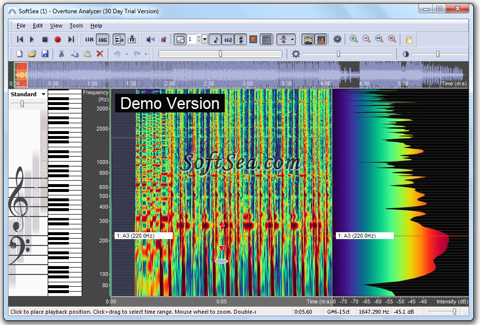 Overtone Analyzer Live Screenshot