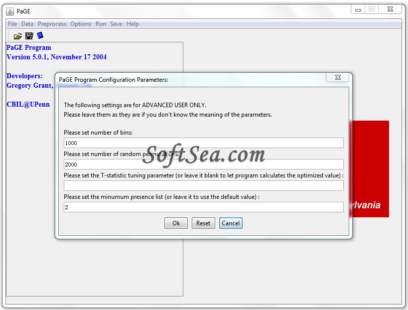 PaGE (Patterns from Gene Expression) Screenshot