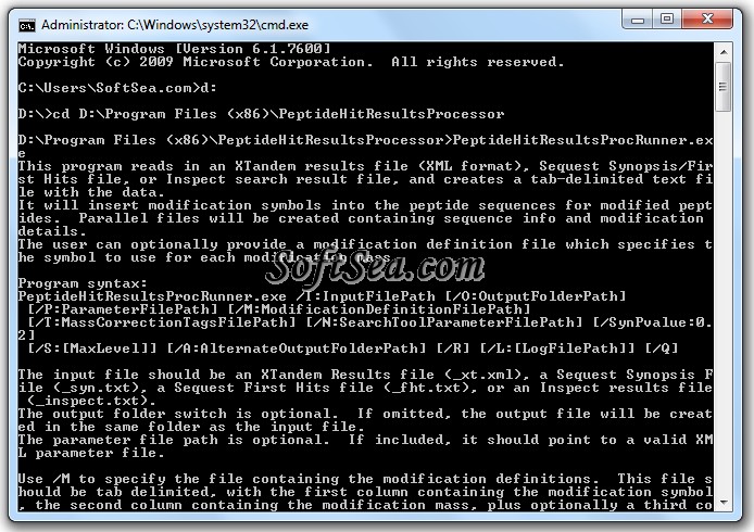 Peptide Hit Results Processor Screenshot