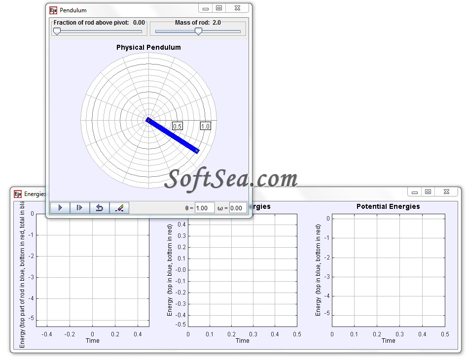 Physical Pendulum Energy Screenshot