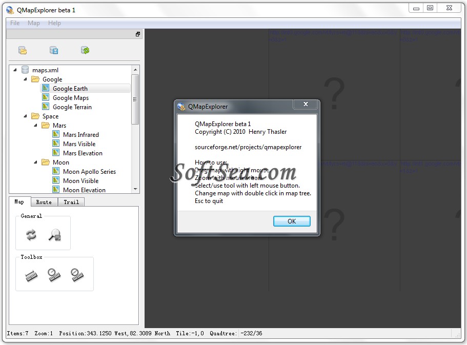 QMapExplorer Screenshot