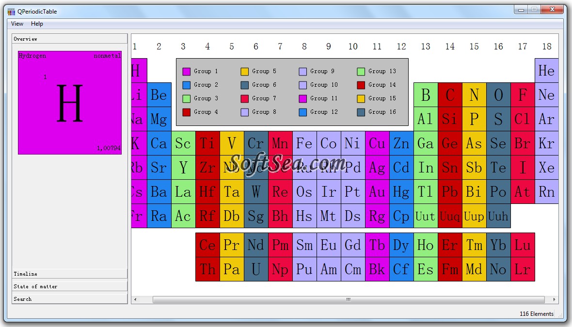 QPeriodicTable Screenshot