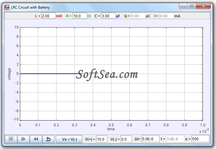 RLC Circuit With Battery Model Screenshot