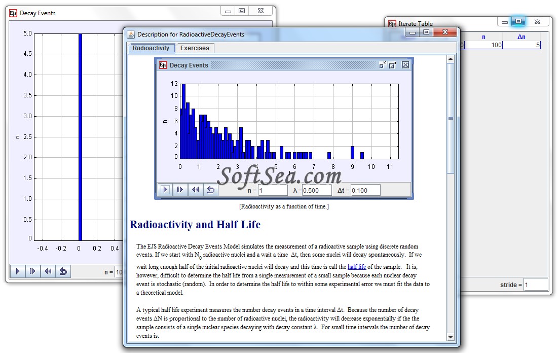 Radioactive Decay Events Screenshot