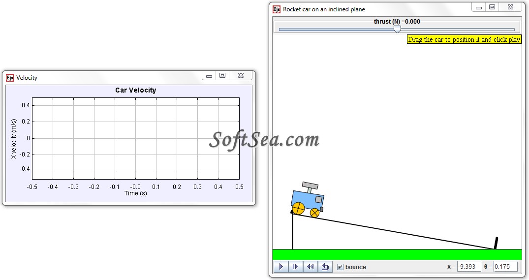 Rocket Car on an Inclined Plane Model Screenshot