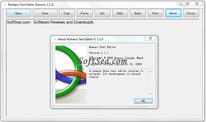 Romaco Text Editor Screenshot