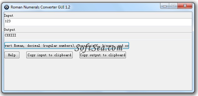 Roman Numerals Converter Screenshot