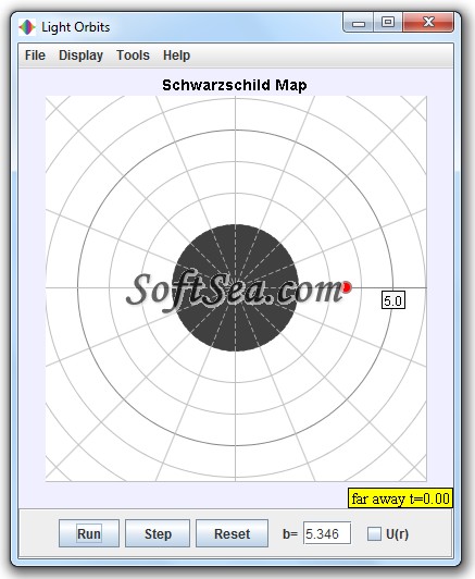 Schwarzschild Light Impact Parameter Program Screenshot