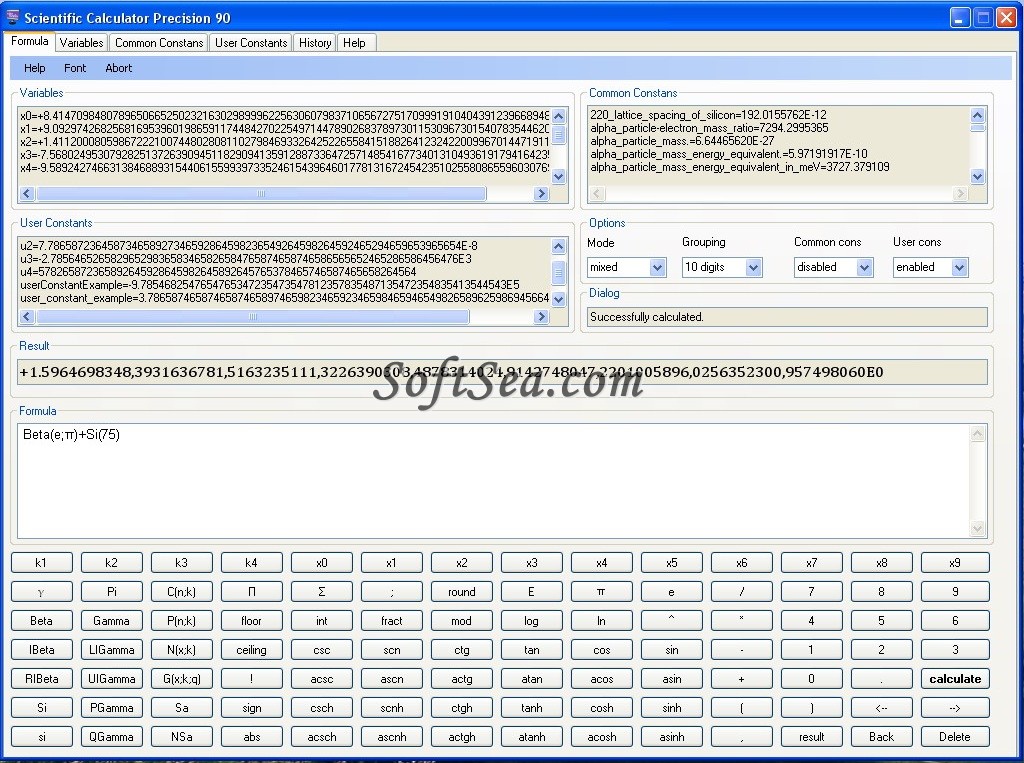 Scientific Calculator Precision 90 Screenshot