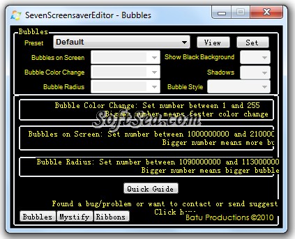 SevenScreensaverEditor Screenshot