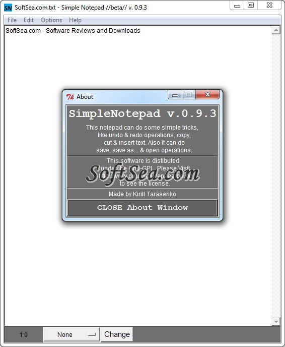SimpleNotepad Screenshot