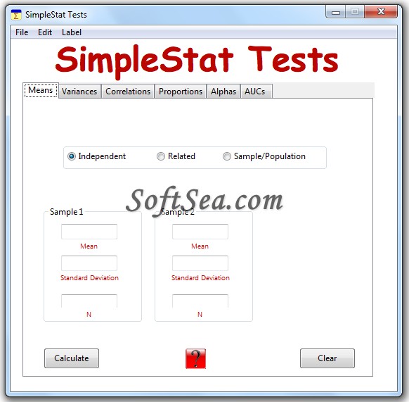 SimpleStatTests Screenshot