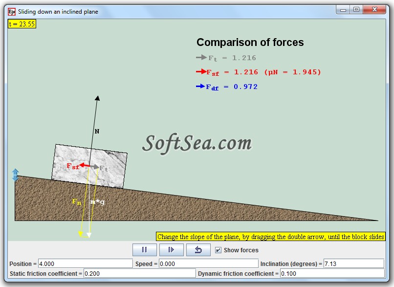 Sliding Down an Incline Plane Model Screenshot