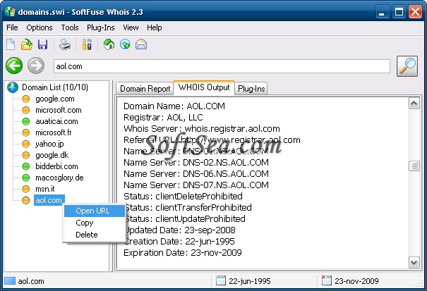 SoftFuse Whois Screenshot