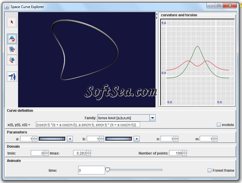 Space Curve Explorer Screenshot