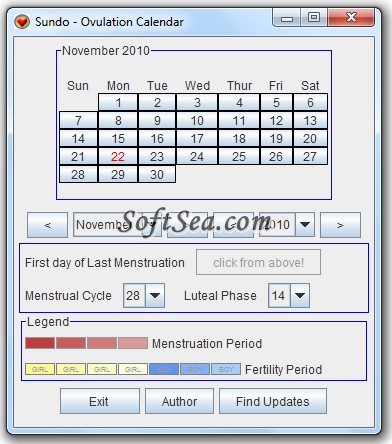 Sundo - Ovulation Calendar Screenshot