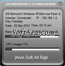 Sys Properties Screenshot